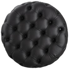 Athena Round Faux Leather Ottoman